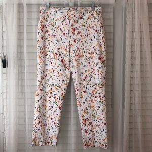 Paint splatter print stretch pant